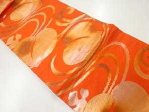 流水に葉模様織出し名古屋帯